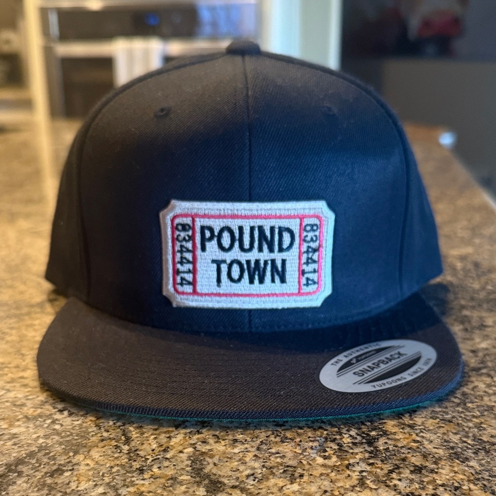 Funny Black Ticket to Pound Town Snapback Hat